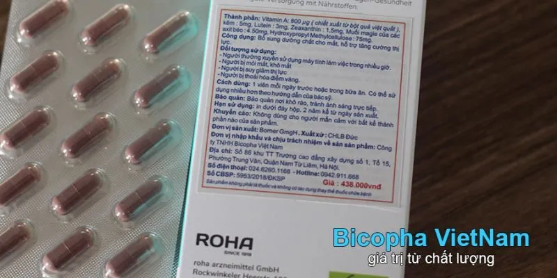 Bakanasan Augenwohl mặt sau có mác phụ của nhà xuất nhập khẩu