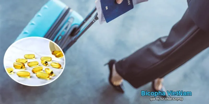 Dầu cá omega 3 xách tay theo phương thức vận chuyển hành lý cá nhân thông thường. 