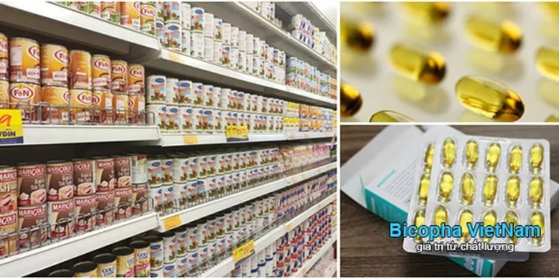 Một số nhà sữa, cửa hàng sữa có bán thực phẩm bảo vệ sức khỏe dầu cá omega 3